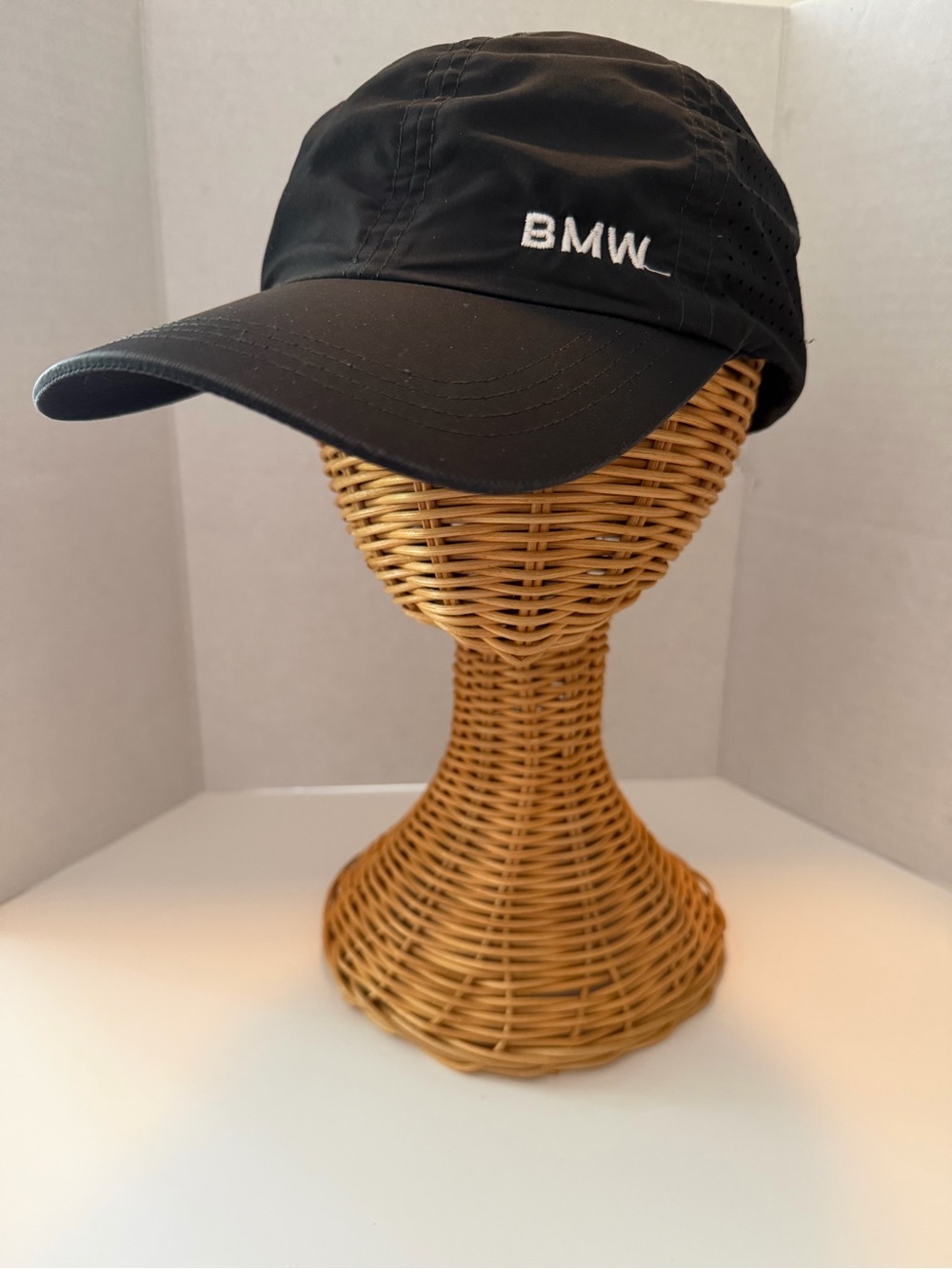 Vinhue BMW performance ponytail Black Cap with White Embroidered BMW lettering